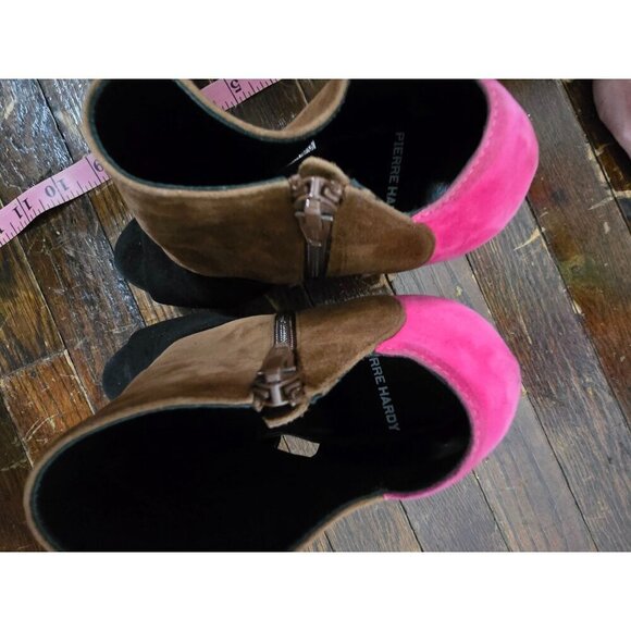 Pierre Hardy Suede Colorblock Colorful Heels Cut Out - Picture 15 of 16